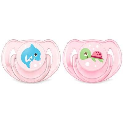 זוג מוצצי סיליקון אורתודנטיים 6-18 חיות בנות אוונט