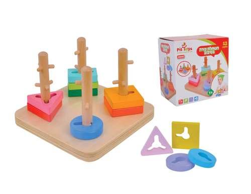 השחלת צורה בסיבוב PIT TOYS פיט טויס 