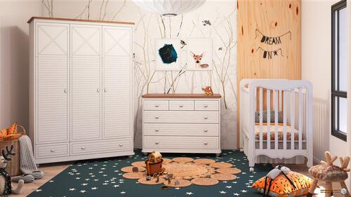 חדר אדמירל צבע לבן אגוז רהיטי טל טל רהיטי תינוקות