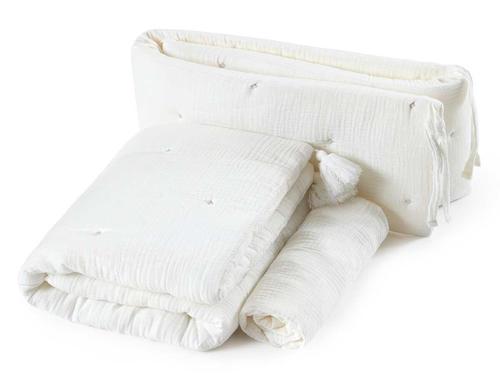 סט מצעים מעוצב למיטת תינוק טטרא SNOW WHITE לבן NINO נינו