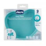 צלחת סיליקון בצורת לב נצמדת צבע תכלת CHICCO  צ'יקו