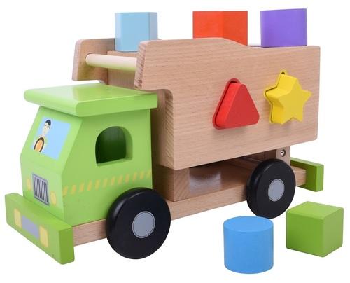 משאית התאם צורה וצבעים מעץ PIT TOYS  פיט טויס 