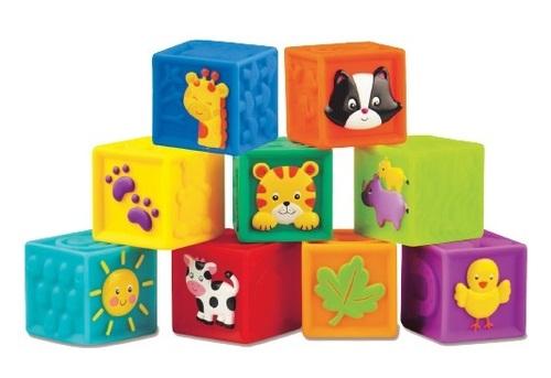 9 קוביות משחק רכות עם דמויות של חיות winfun ווינפאן