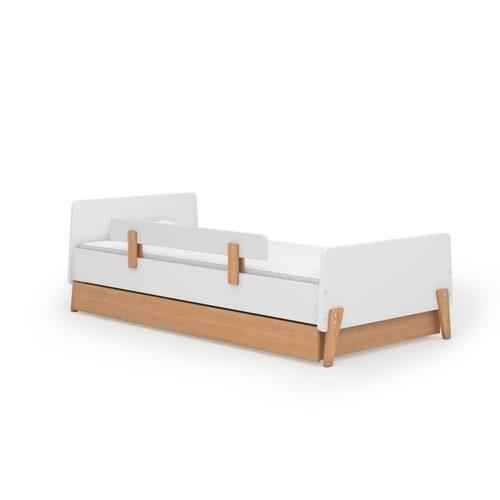 מיטת קטנים גדולים לבנה בשילוב עץ FUN רהיטי סגל