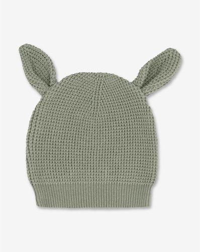 כובע עם אוזני ארנב בסריגת וופל אפור 2023 MINENE מיננה
