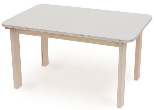 שולחן מוארך מעץ מלא לילדים במידה 90 על 60 ס'מ - שמנת