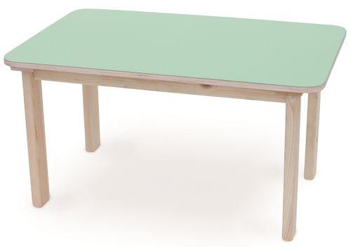 שולחן מוארך מעץ מלא לילדים במידה 90 על 60 ס'מ - ירוק פסטל