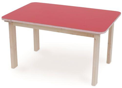 שולחן מוארך מעץ מלא לילדים במידה 90 על 60 ס'מ - אדום