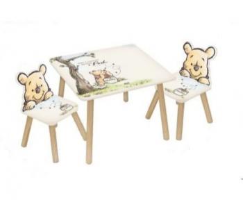 שולחן + 2כסאות עץ פו הדוב