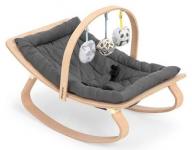 .טרמפולינה Bino בעיצוב מודרני לתינוק עשויה בעבודת יד מעץ איכותי -אפור