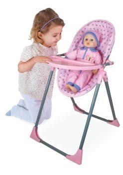 כיסא אוכל לבובה 4 ב-1 ובובת תינוק