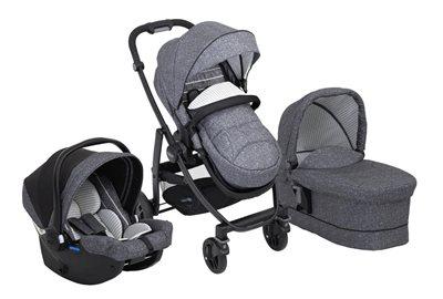 סט עגלת תינוק 3 חלקים אבו EVO 2021 עם מערכת קליק קונקט וסלקל i-Size