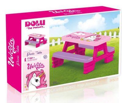 שולחן פיקניק לילדים לבית ולגינה - חד קרן Dolu Toys